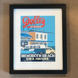 Rehoboth Beach Delaware Poster in Black Frame 8 x 10